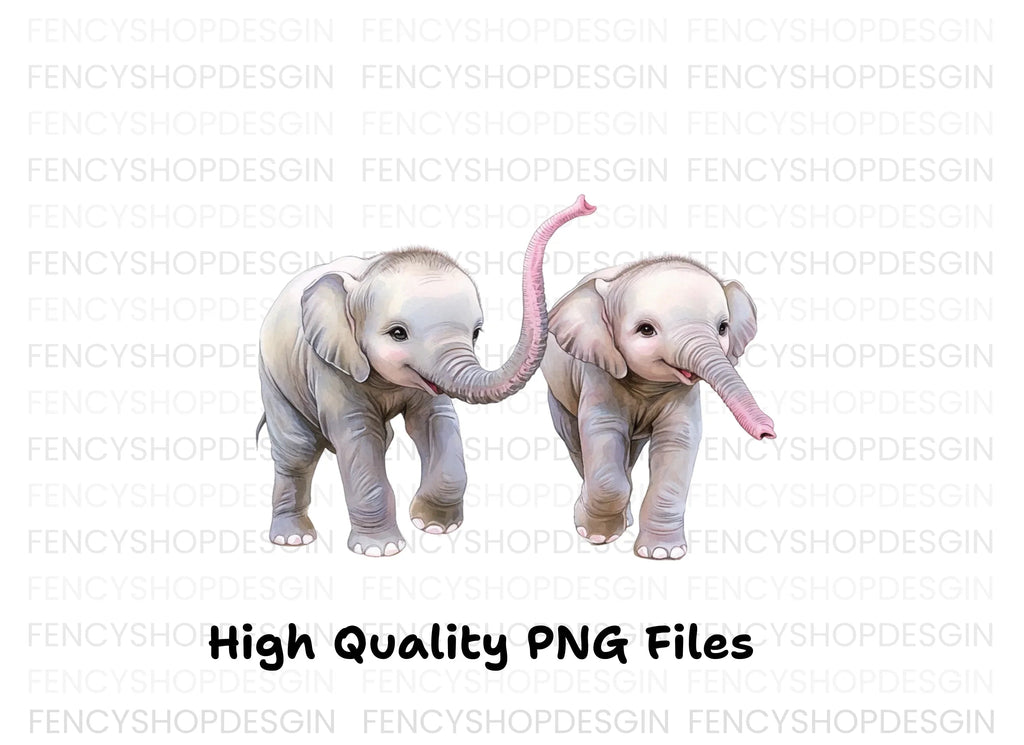 Adorable Baby Elephant Clipart Bundle