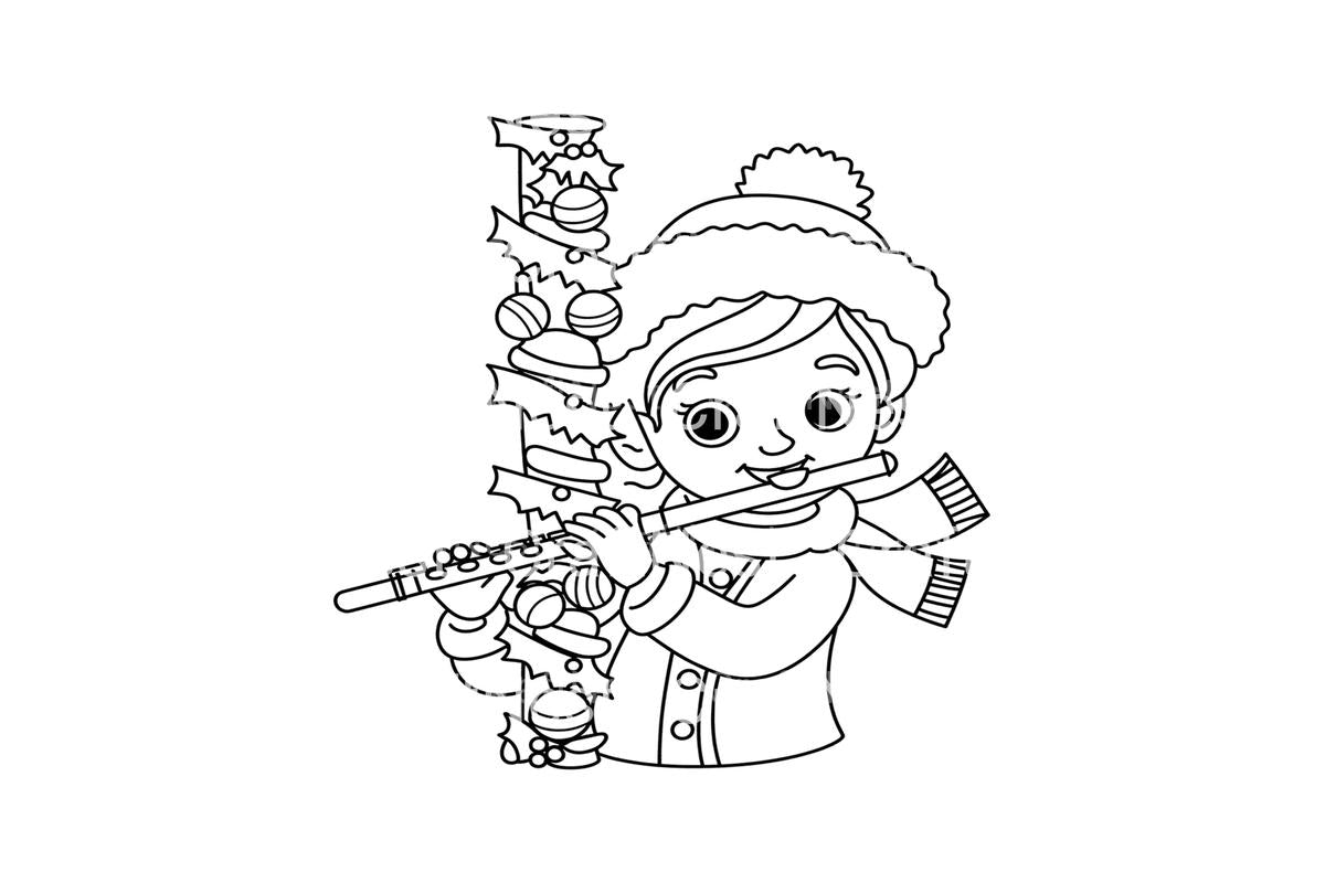 Winter Wonderland Violinists Coloring Books