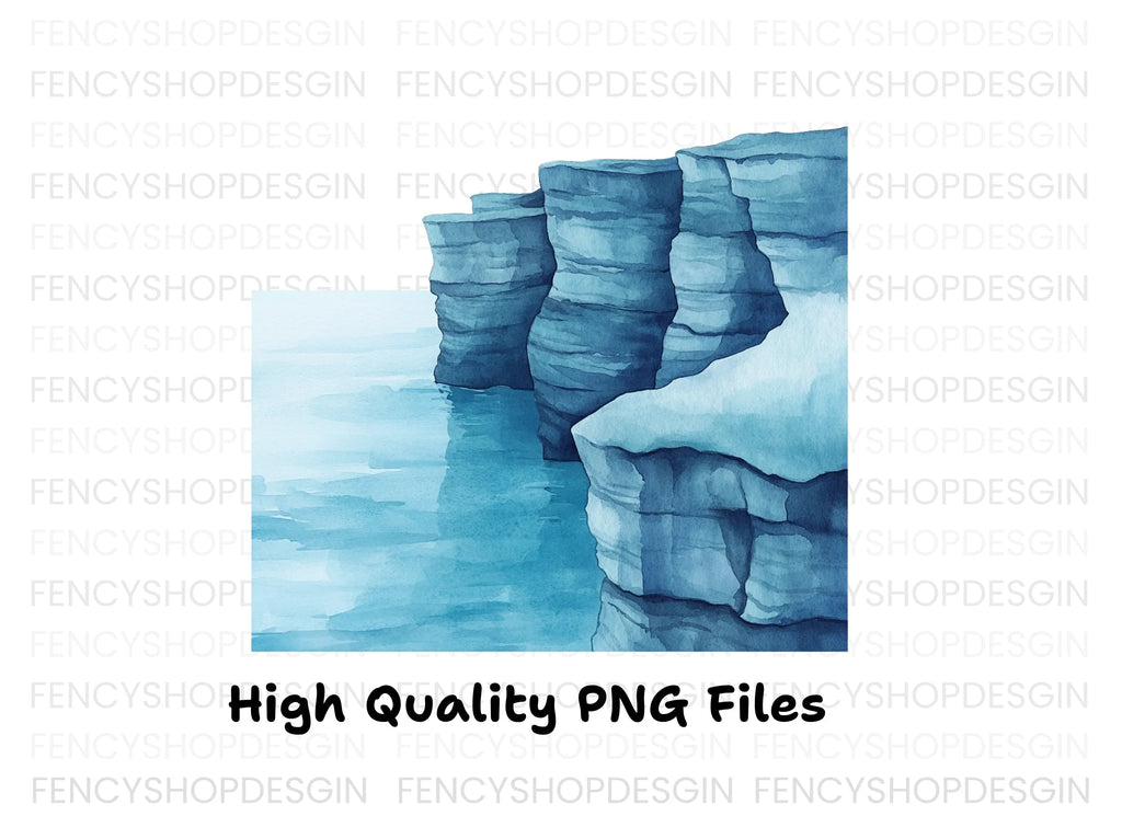 Icy Blue Cliffs Clipart Bundle