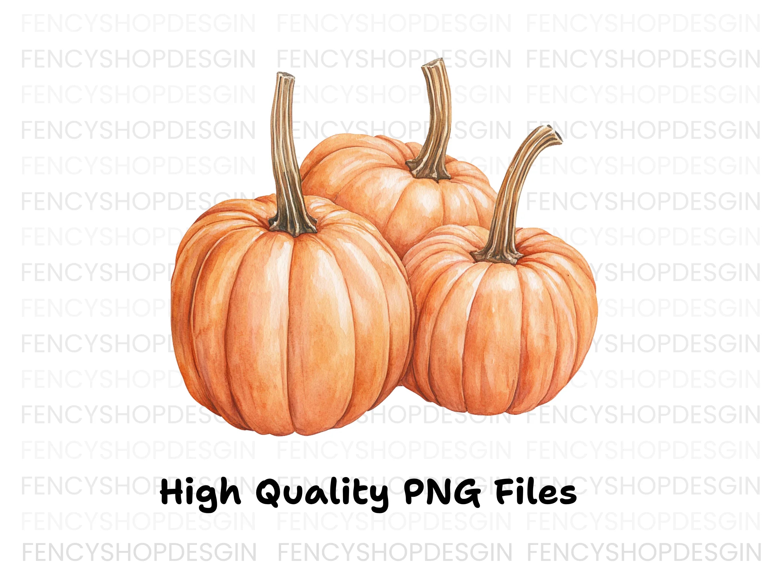 Three Pumpkins Clipart Bundle