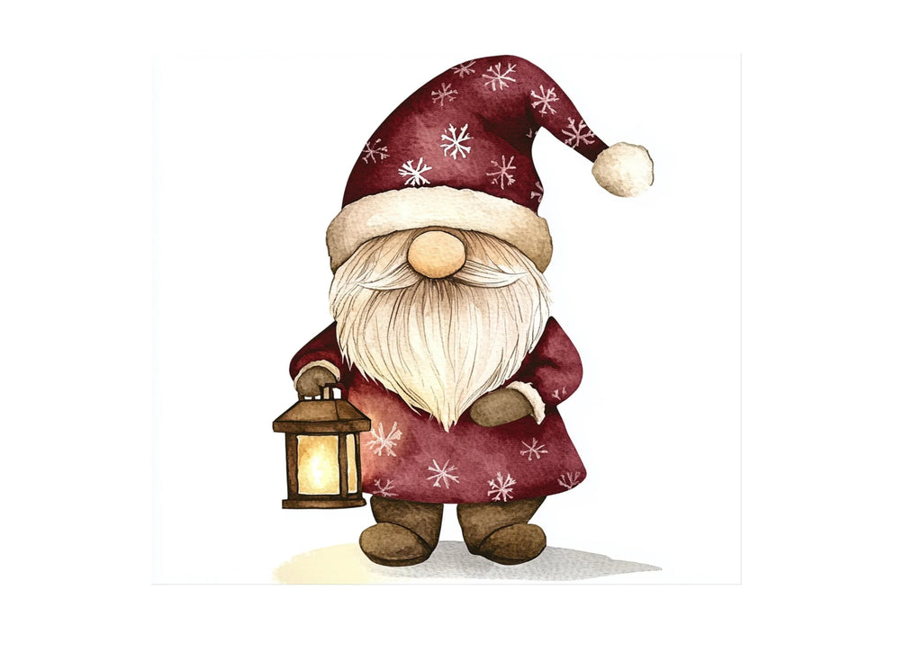 Christmas Gnome with Lanterns Clipart Bundle