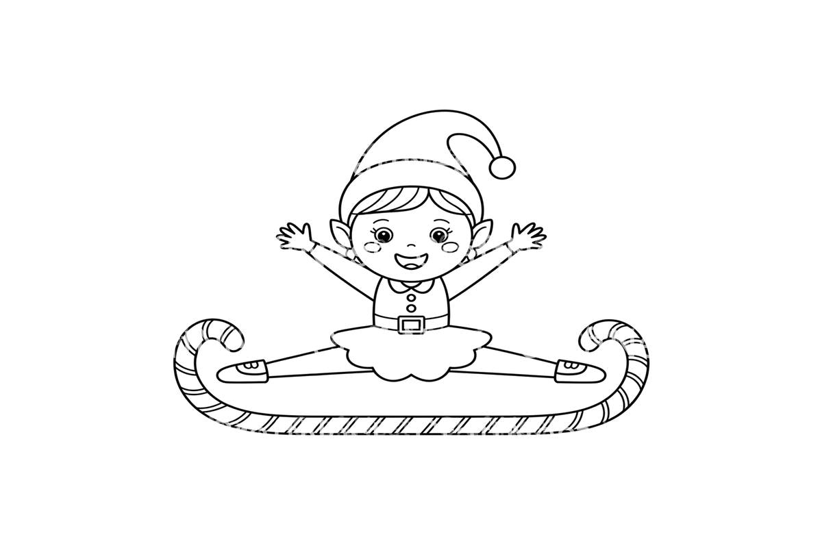 Christmas Elf Ballerina Coloring Books