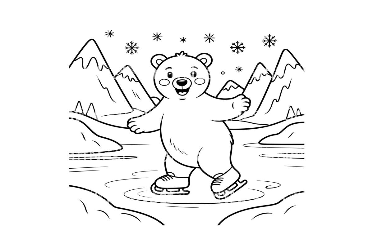 Polar Bear Ice Skating Coloring Books