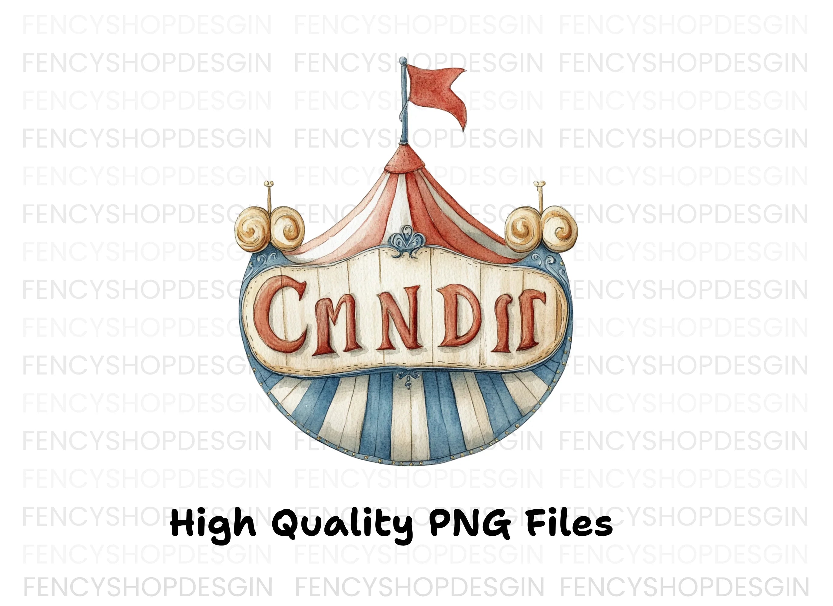 Vintage Circus Tent Sign Clipart Bundle