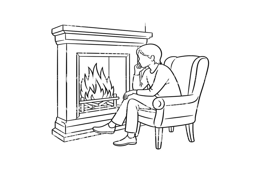 Relaxing Fireplace Scenes Coloring Books