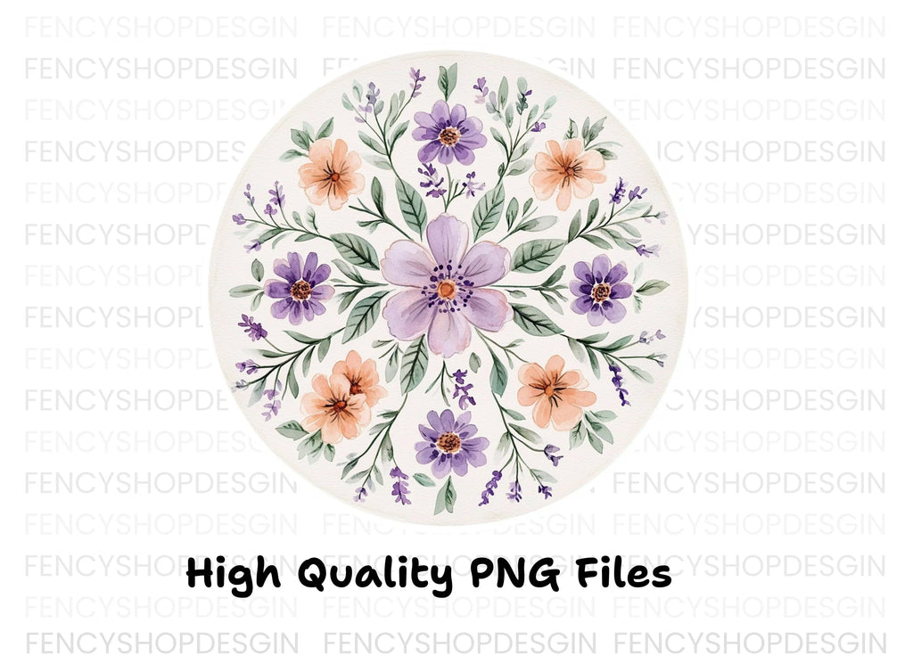 Floral Mandala Clipart Bundle