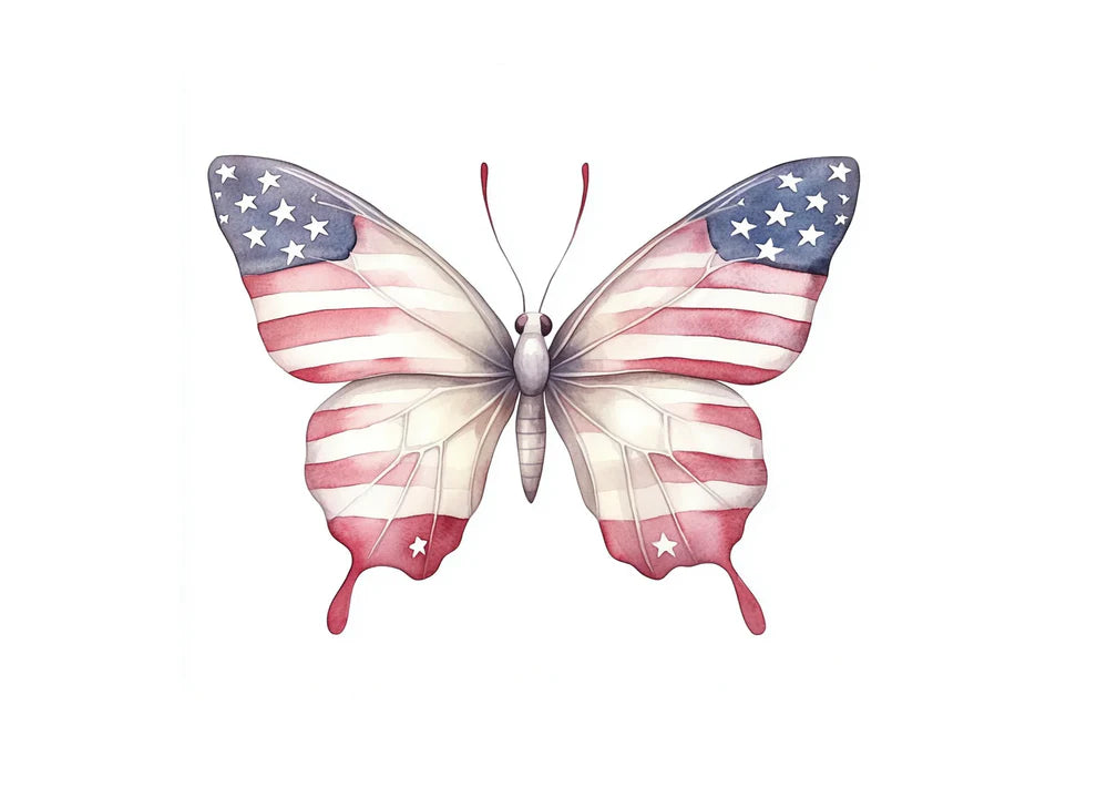 Patriotic Butterfly Clipart Bundle