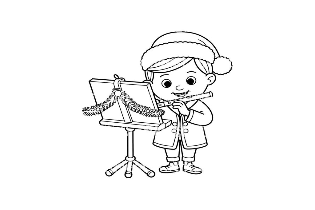 Christmas Flute Player Coloring Books