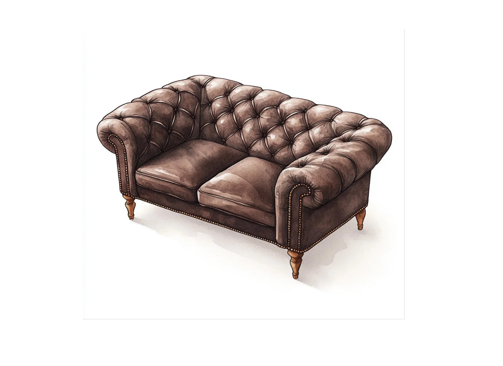 Vintage Chesterfield Sofa Clipart Bundle
