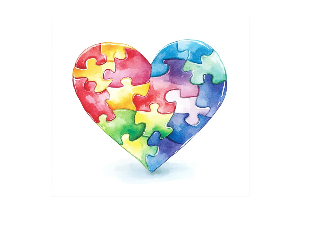 Colorful Puzzle Heart Clipart Bundle