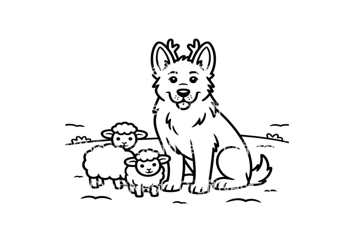 Farm Animals With Antlers Coloring Books