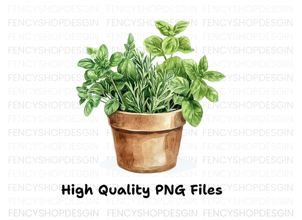 Herb Pot Clipart Bundle