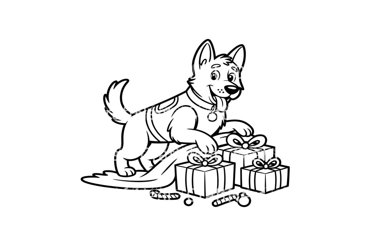 CLS550 Christmas Puppy with Gifts Coloring Books