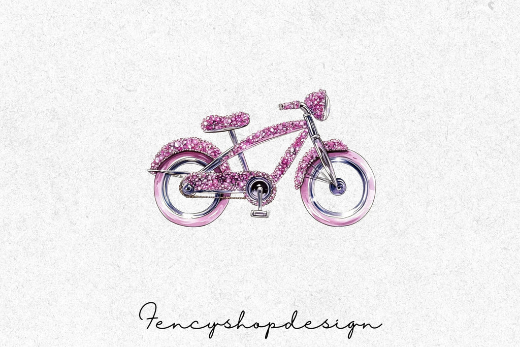 Pink Motorcycles Clipart Bundle