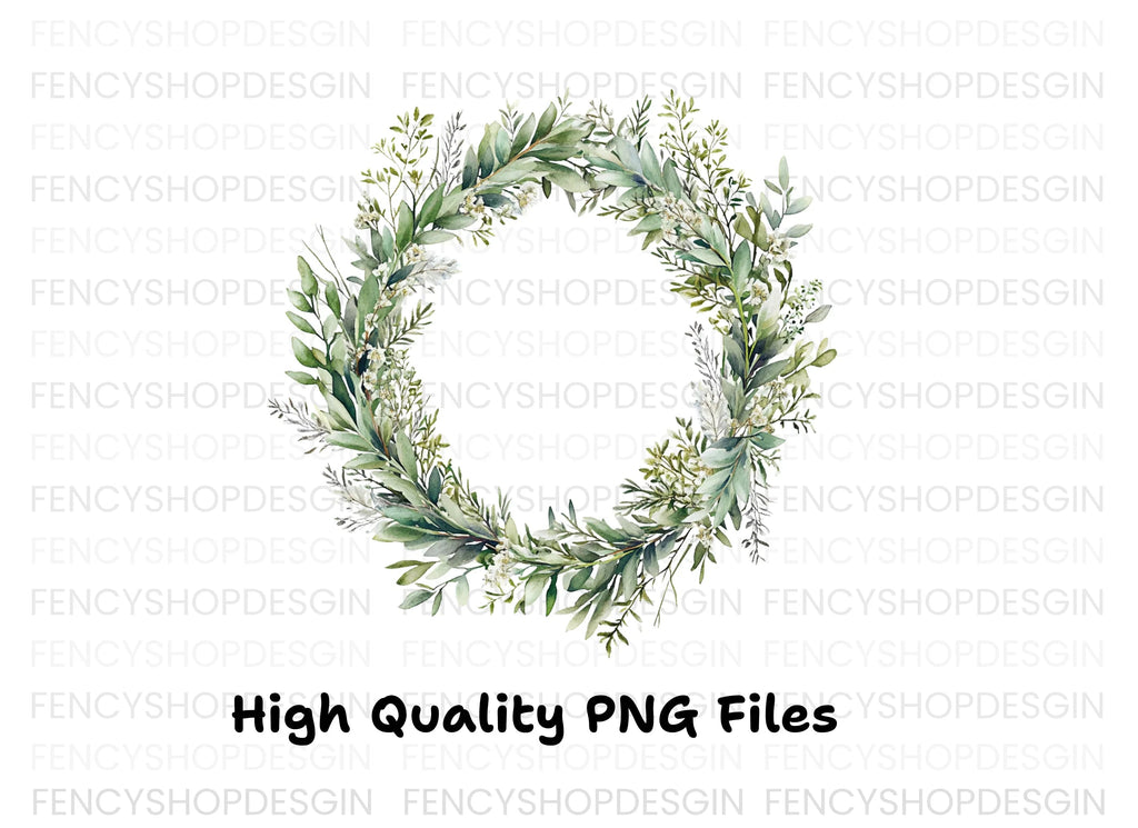 Greenery Wreaths Clipart Bundle
