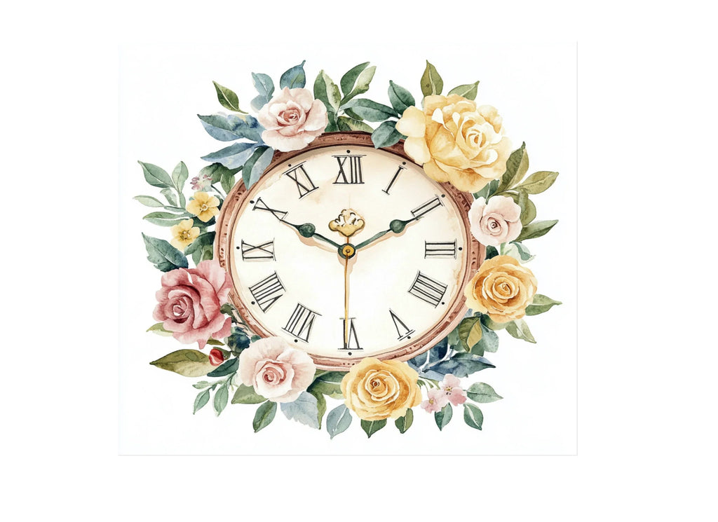 Floral Pocket Watch Clipart Bundle