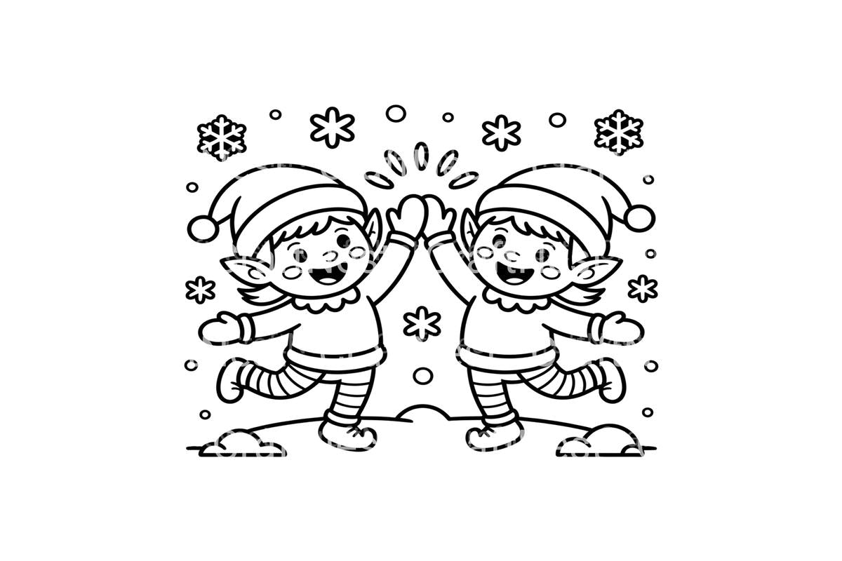 Christmas Elf High Five Coloring Books