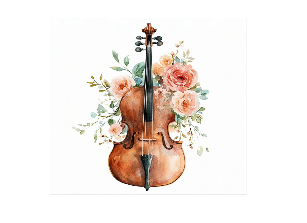 Violin Floral Clipart Bundle