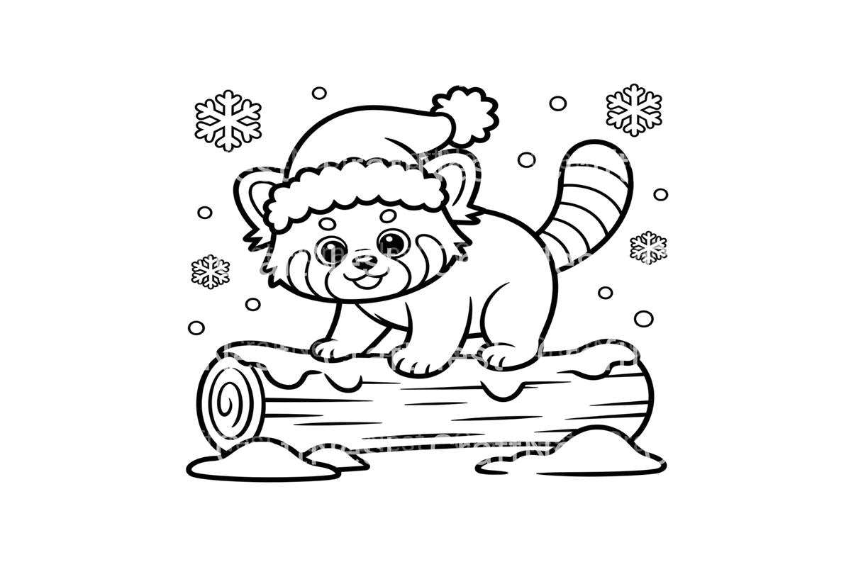 Red Pandas Winter Holiday Coloring Books