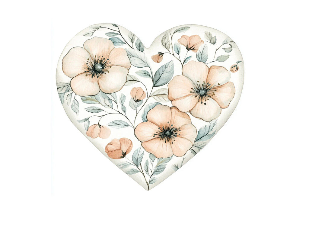 Floral Heart Clipart Bundle