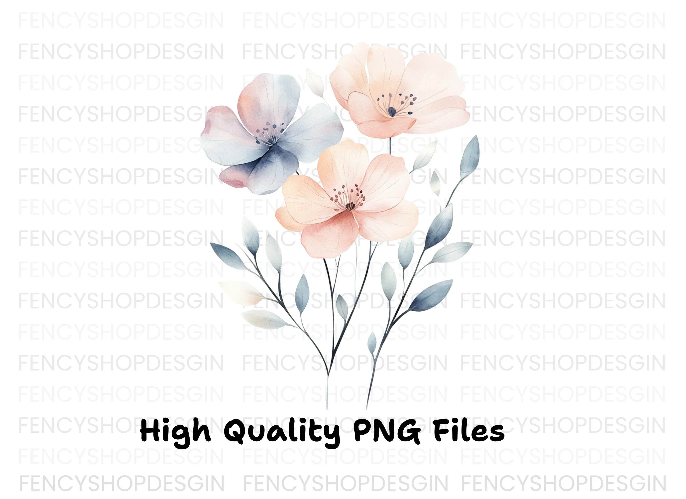 Soft Floral Clipart Bundle