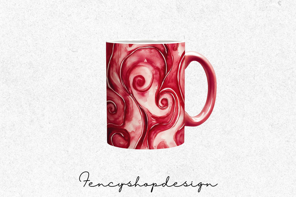 Red Marble Swirl Clipart Bundle