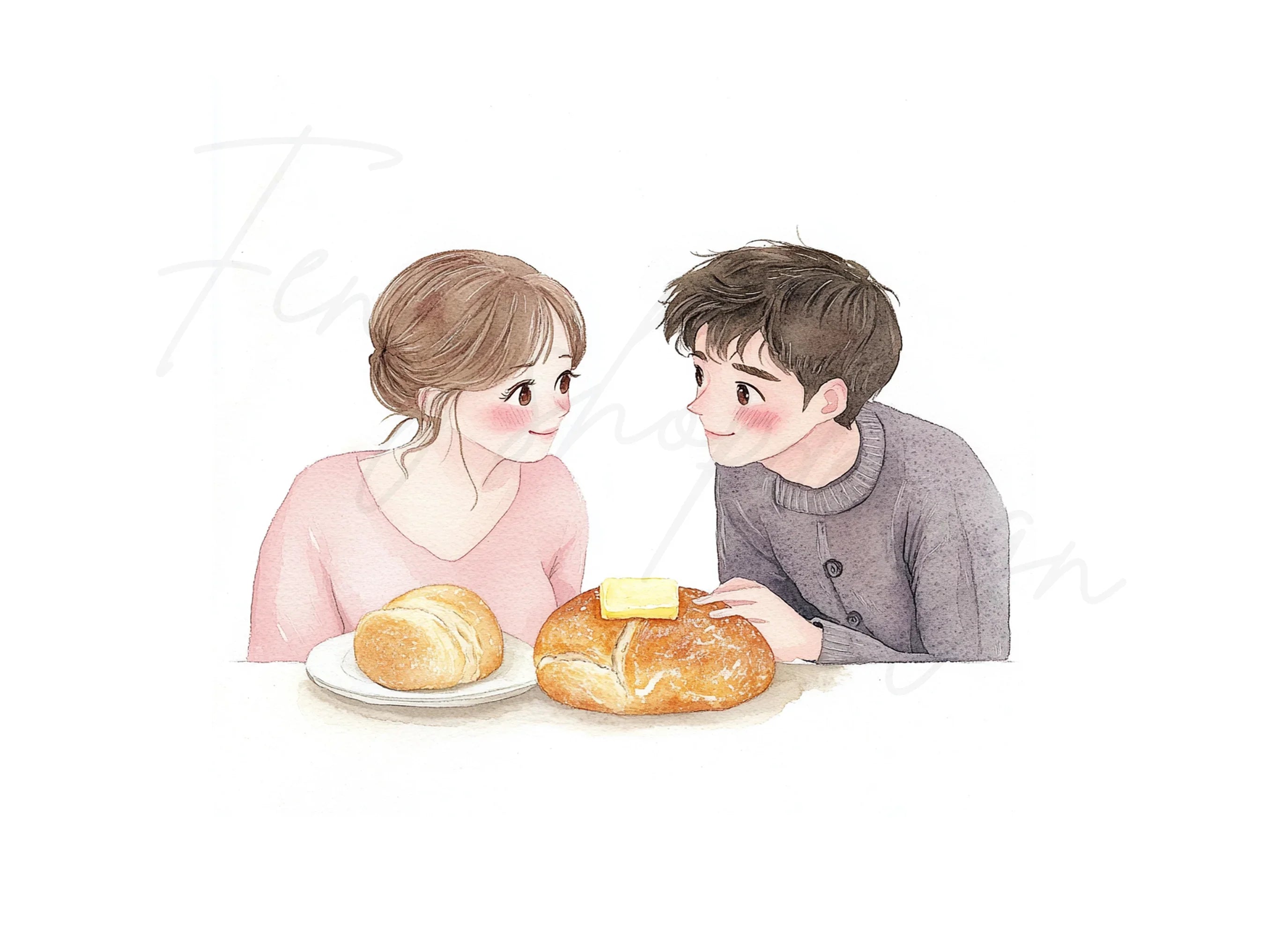 Couple Breakfast Clipart Bundle