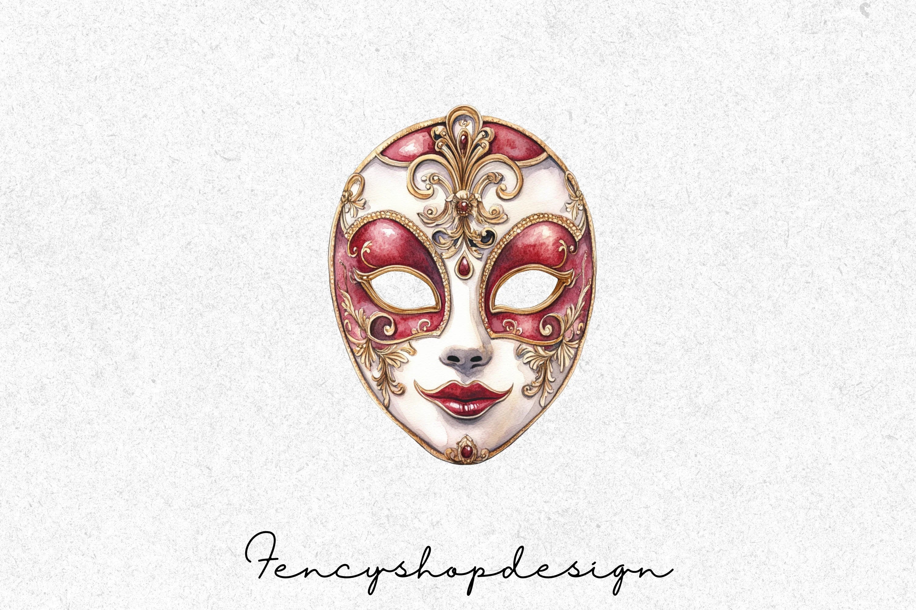 Elegant Venetian Masks Clipart Bundle