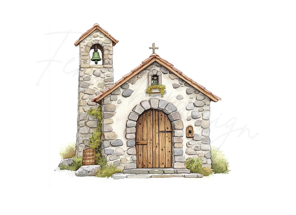 Stone Chapels Clipart Bundle