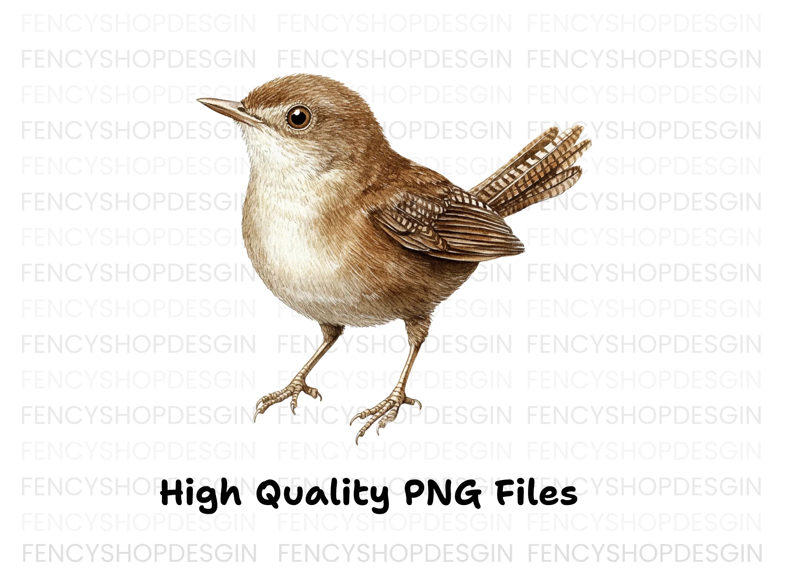 Charming Brown Wren Bird Clipart Bundle