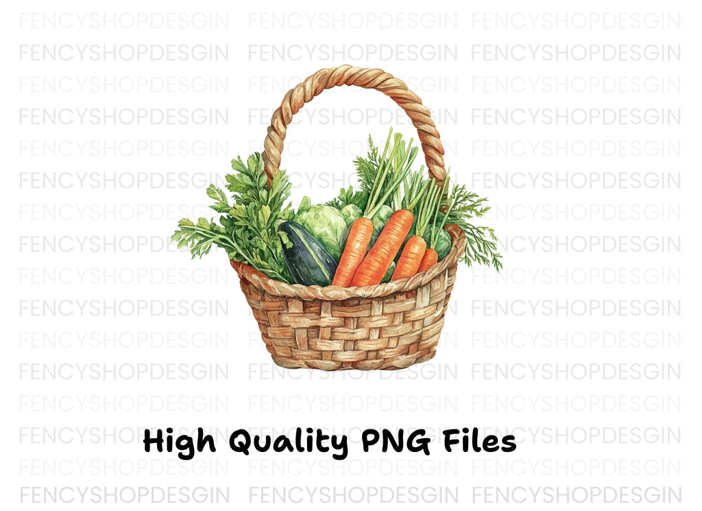 Fresh Harvest Basket Clipart Bundle