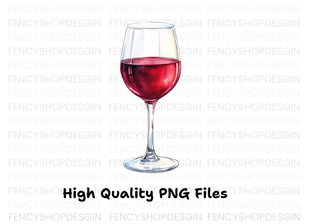 Red Wine Glasses Clipart Bundle
