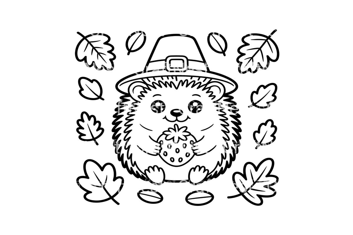 Cute Hedgehog Thanksgiving Coloring Books