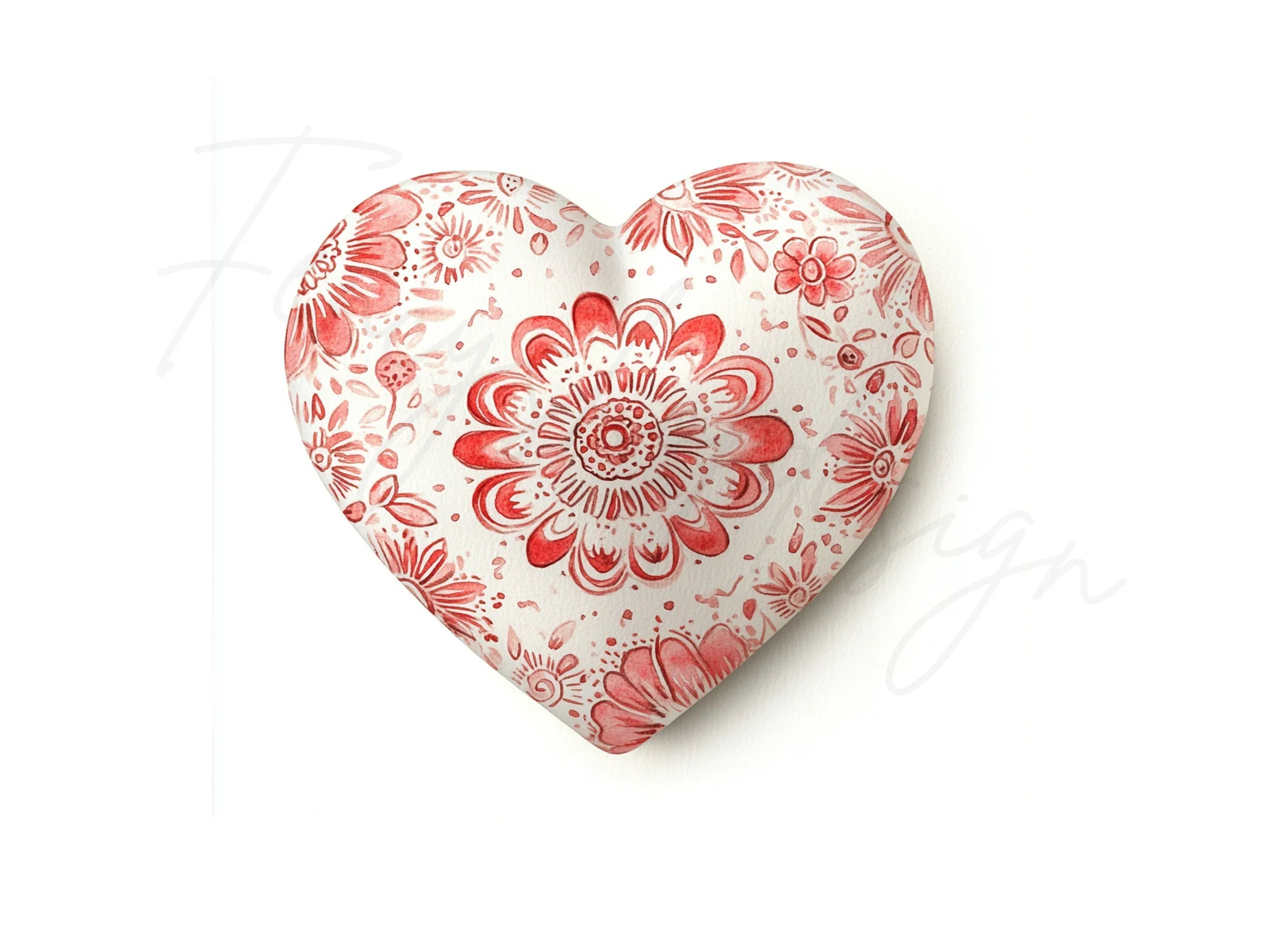 Floral Patterned Hearts Clipart Bundle