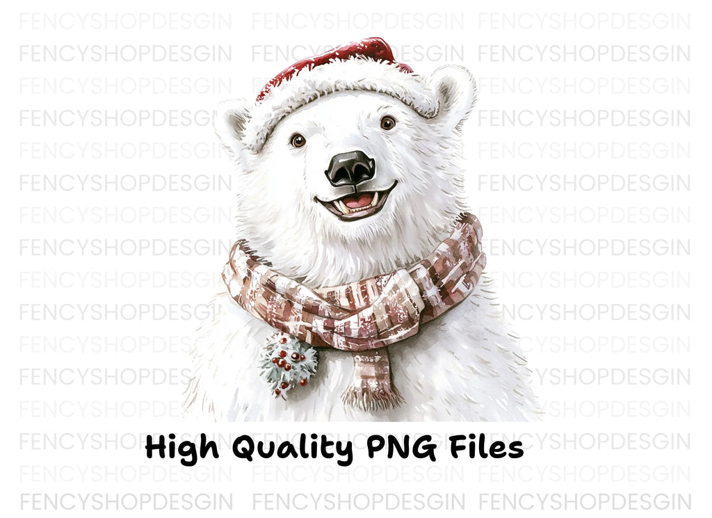 Christmas Polar Bear Clipart Bundle