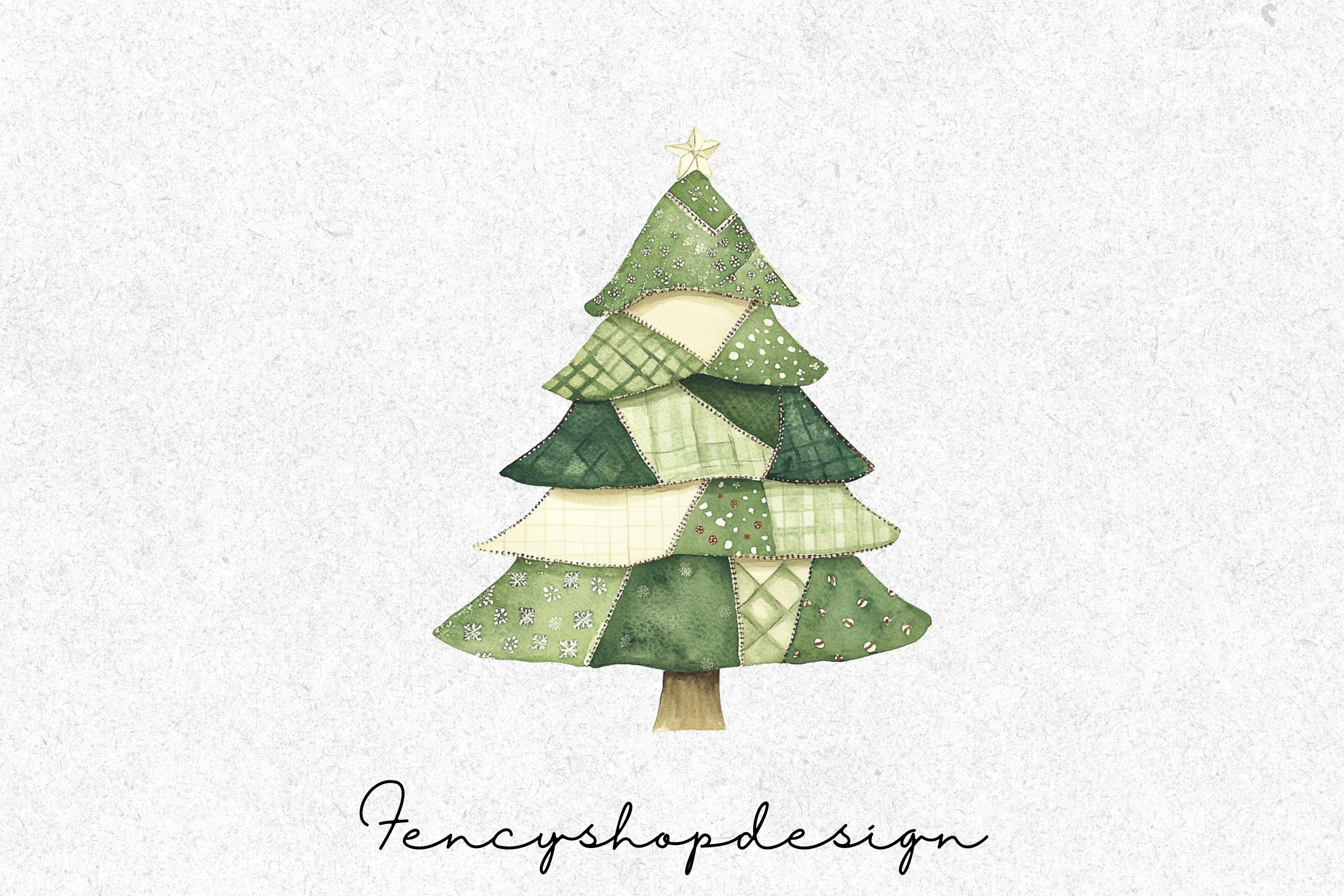 Charming Christmas Trees Clipart Bundle