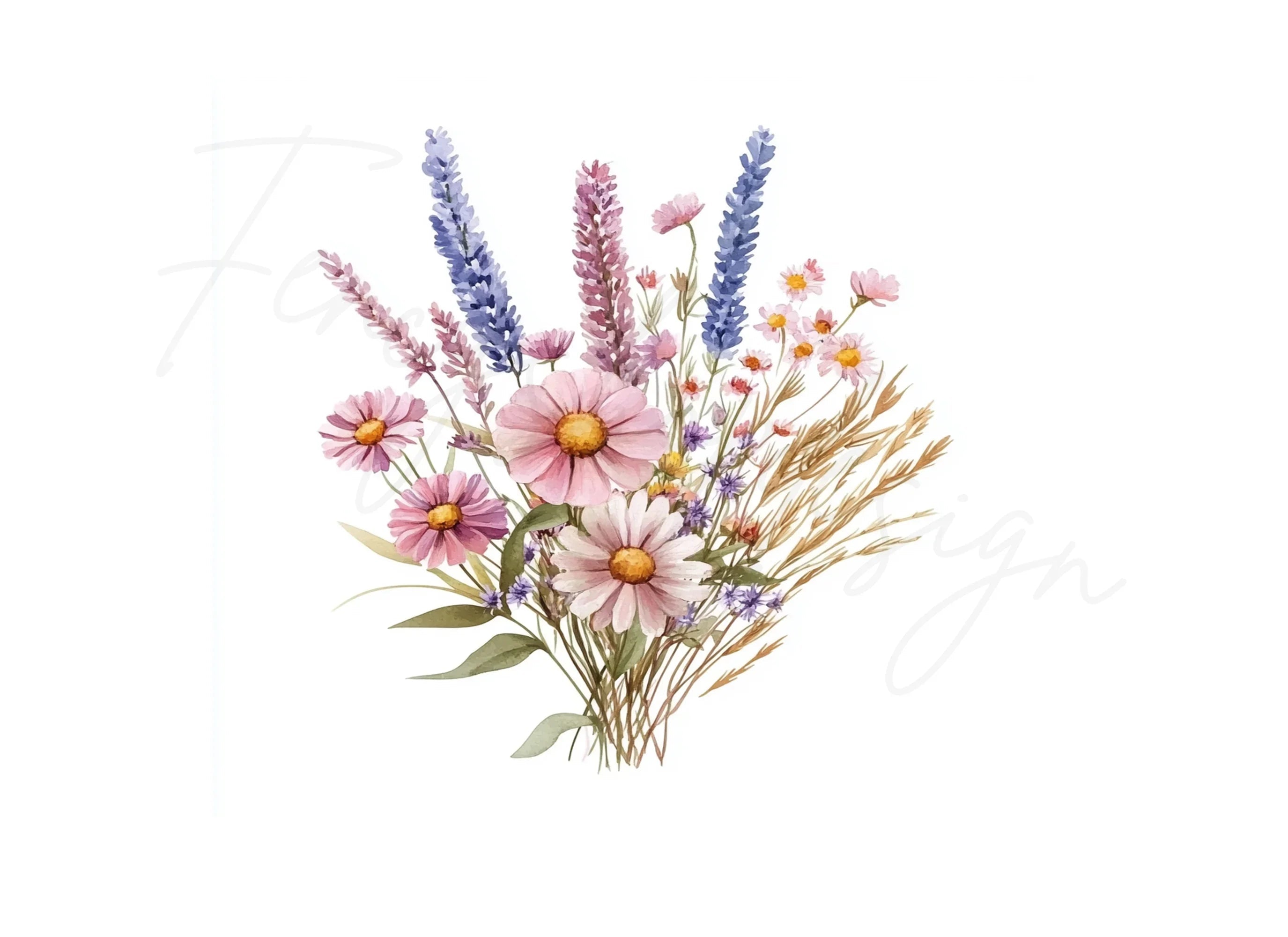 Wildflower Bouquets Clipart Bundle