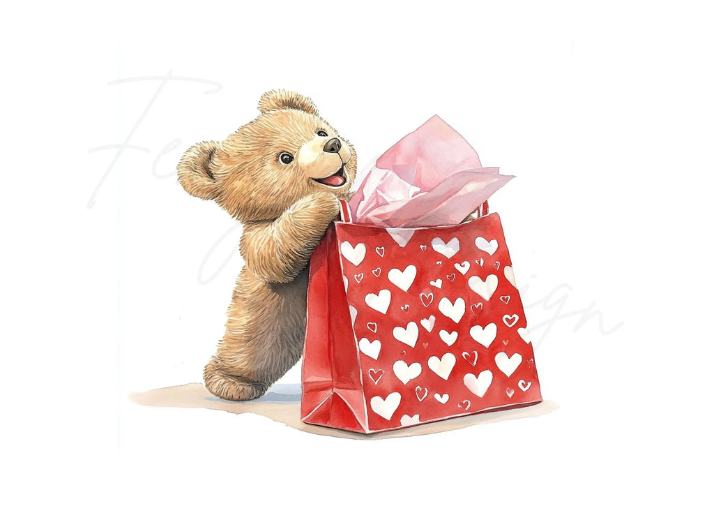 Cute Teddy Bear Valentine Day Clipart Bundle