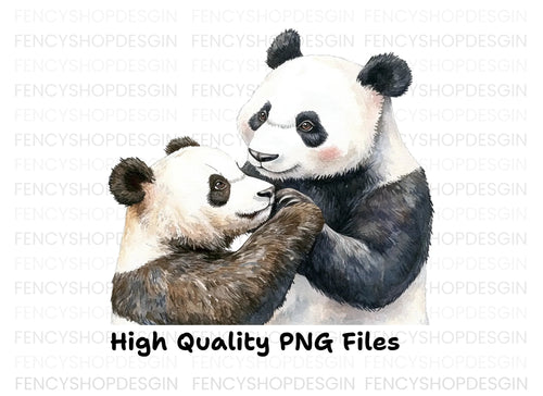 Adorable Panda Family Clipart Bundle