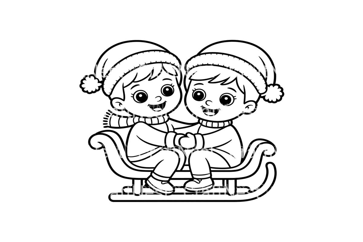 Winter Sledding Fun Coloring Books