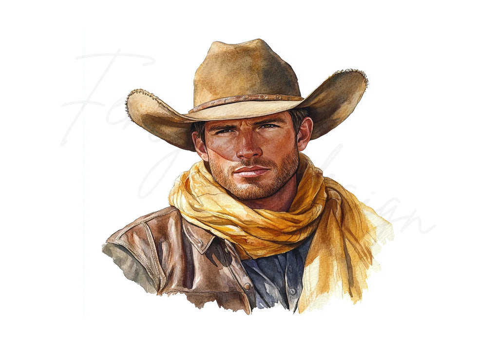 Cowboy Portraits Clipart Bundle