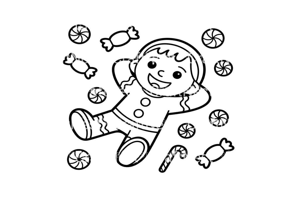 Gingerbread Man Candy Coloring Books