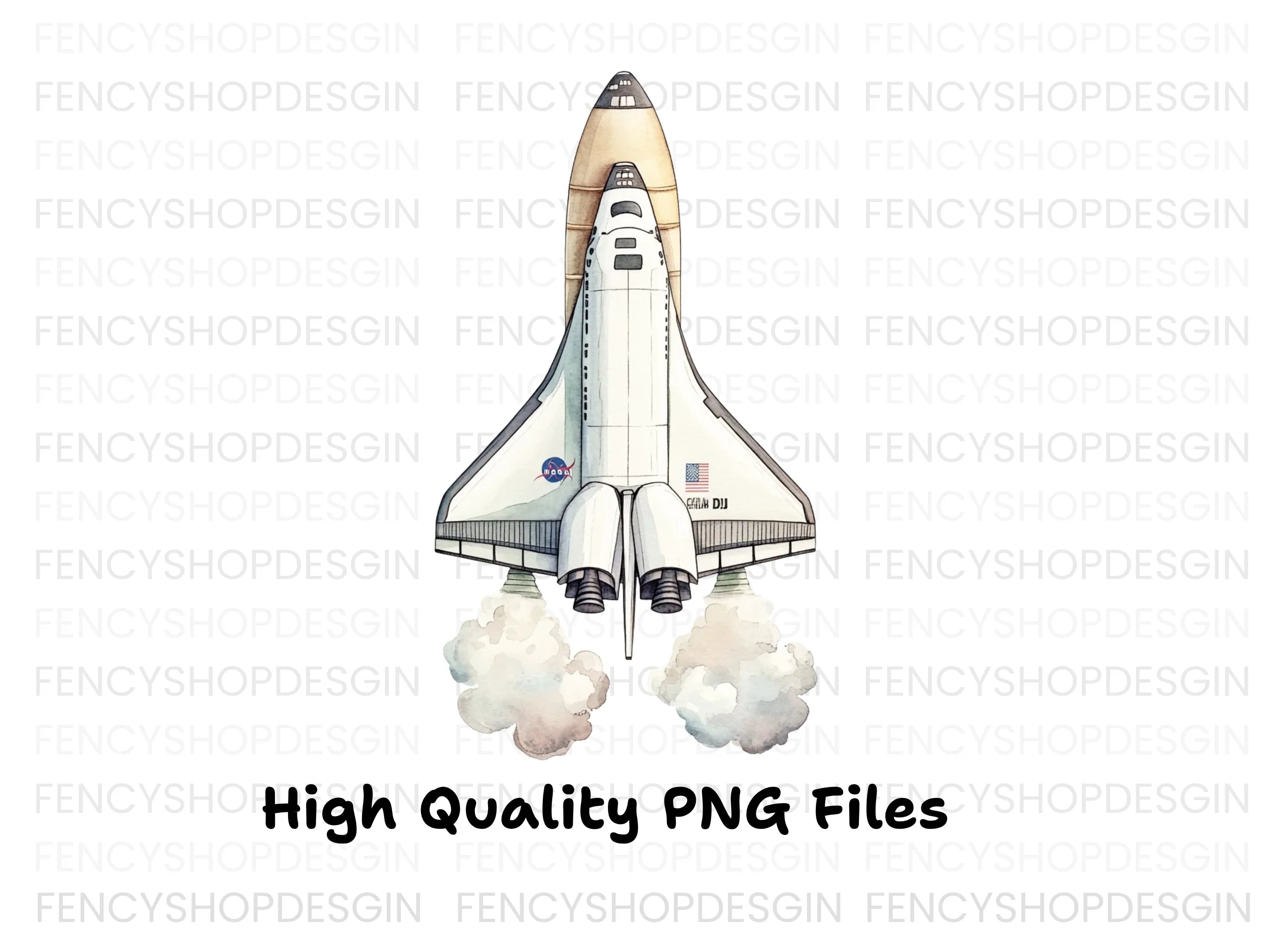 Space Shuttle Launch Clipart Bundle