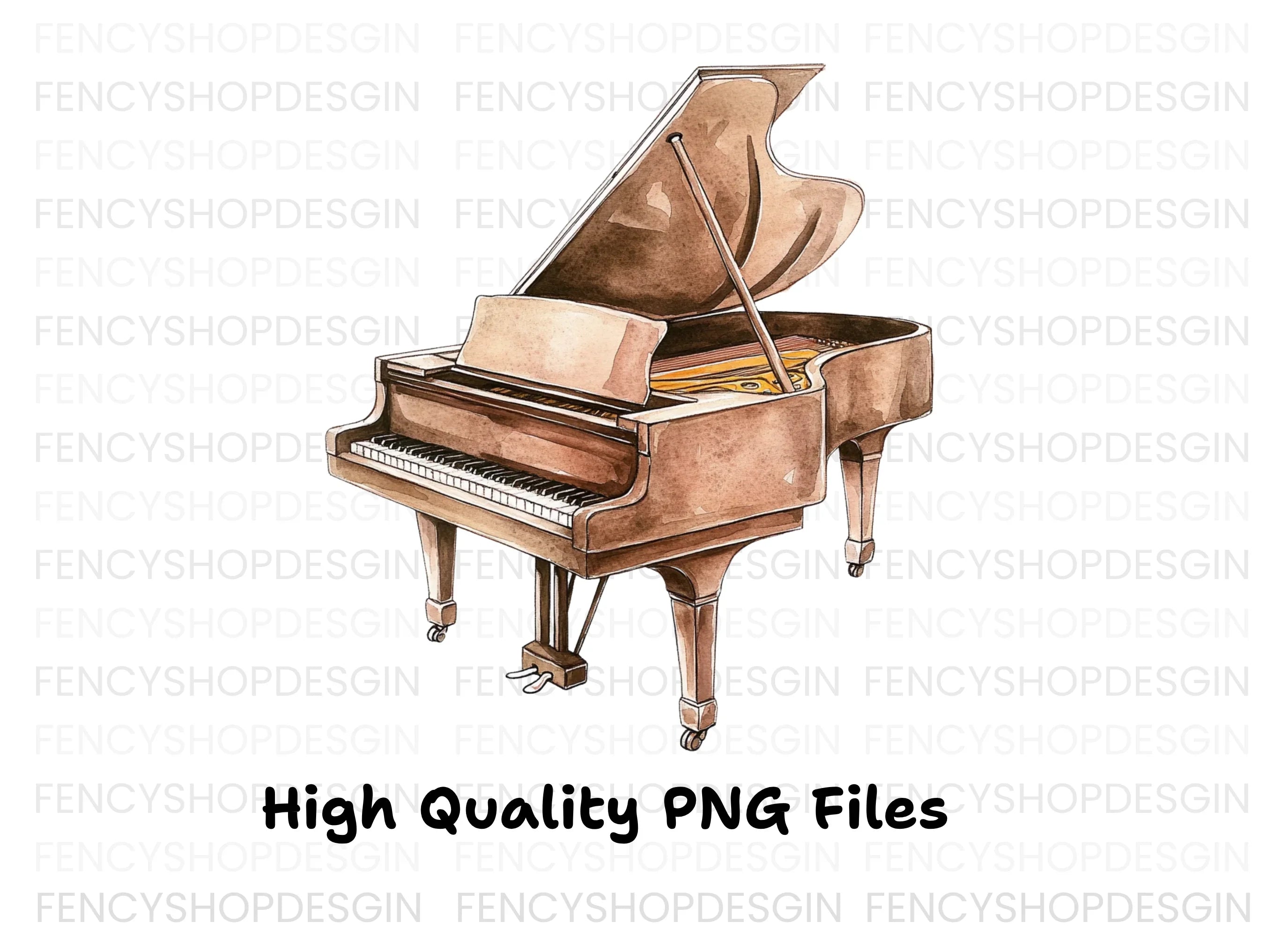 Elegant Grand Piano Clipart Bundle