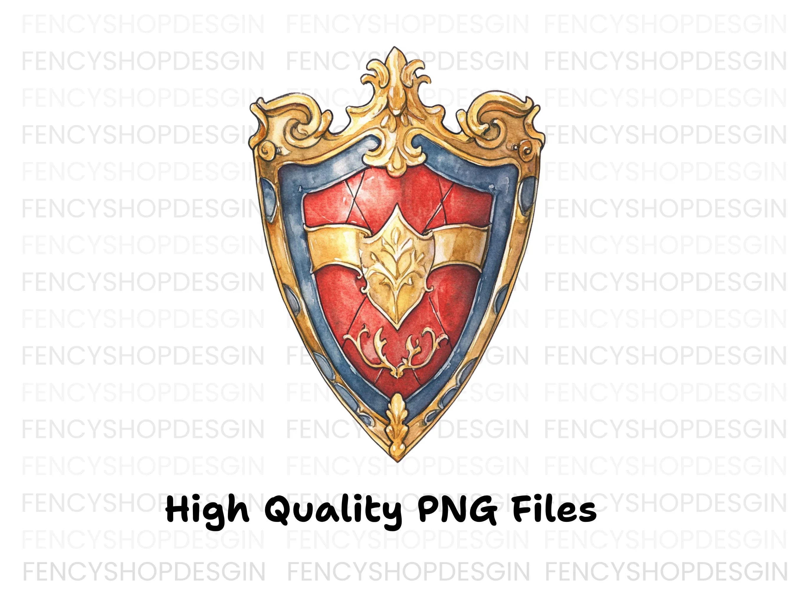 Fantasy Kingdom Shields Clipart Bundle