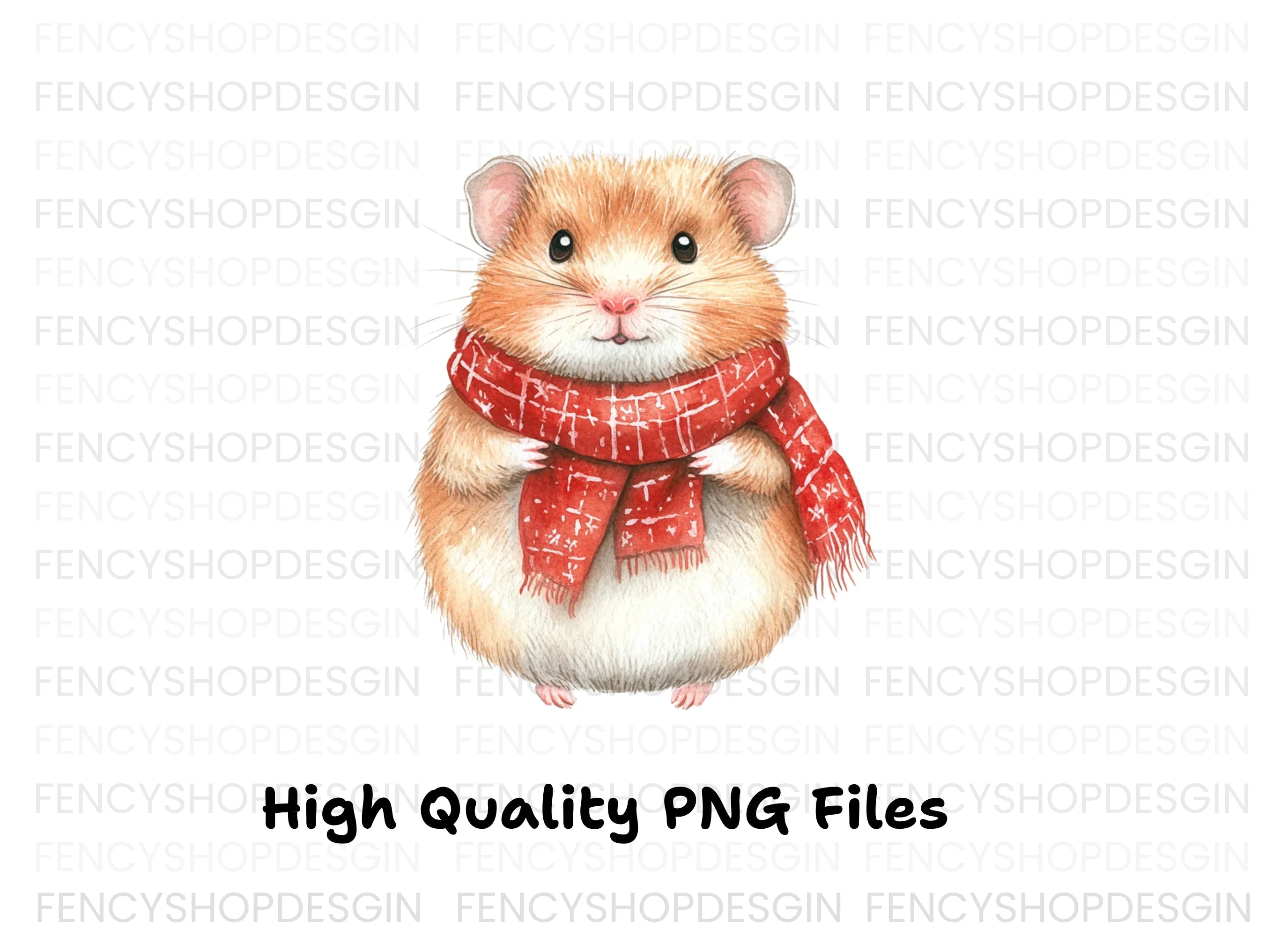 Cute Hamster Winter Scarf Clipart Bundle