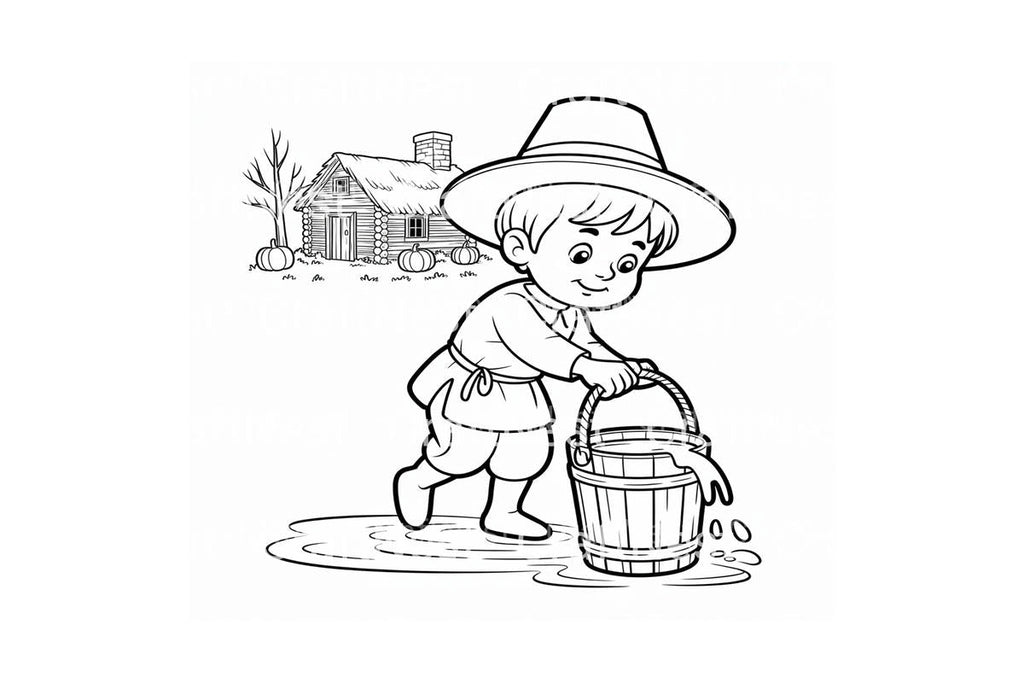 Pilgrims and Native Americans Coloring Books