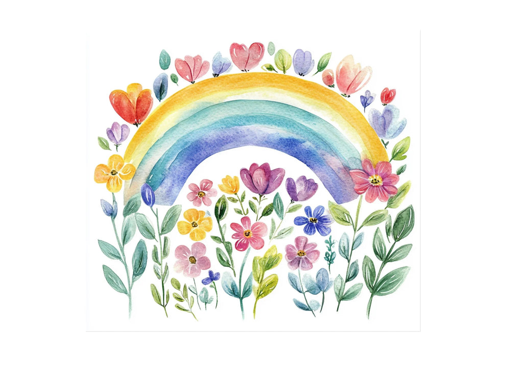 Rainbow and Floral Clipart Bundle