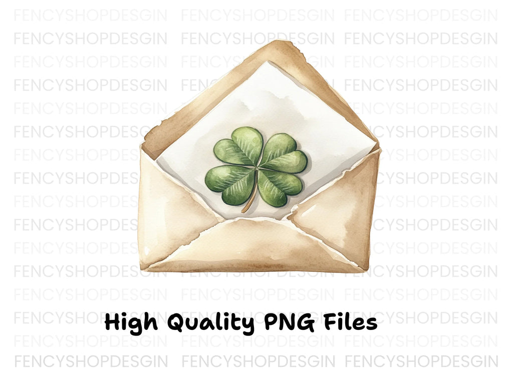 Lucky Clover Envelopes Clipart Bundle