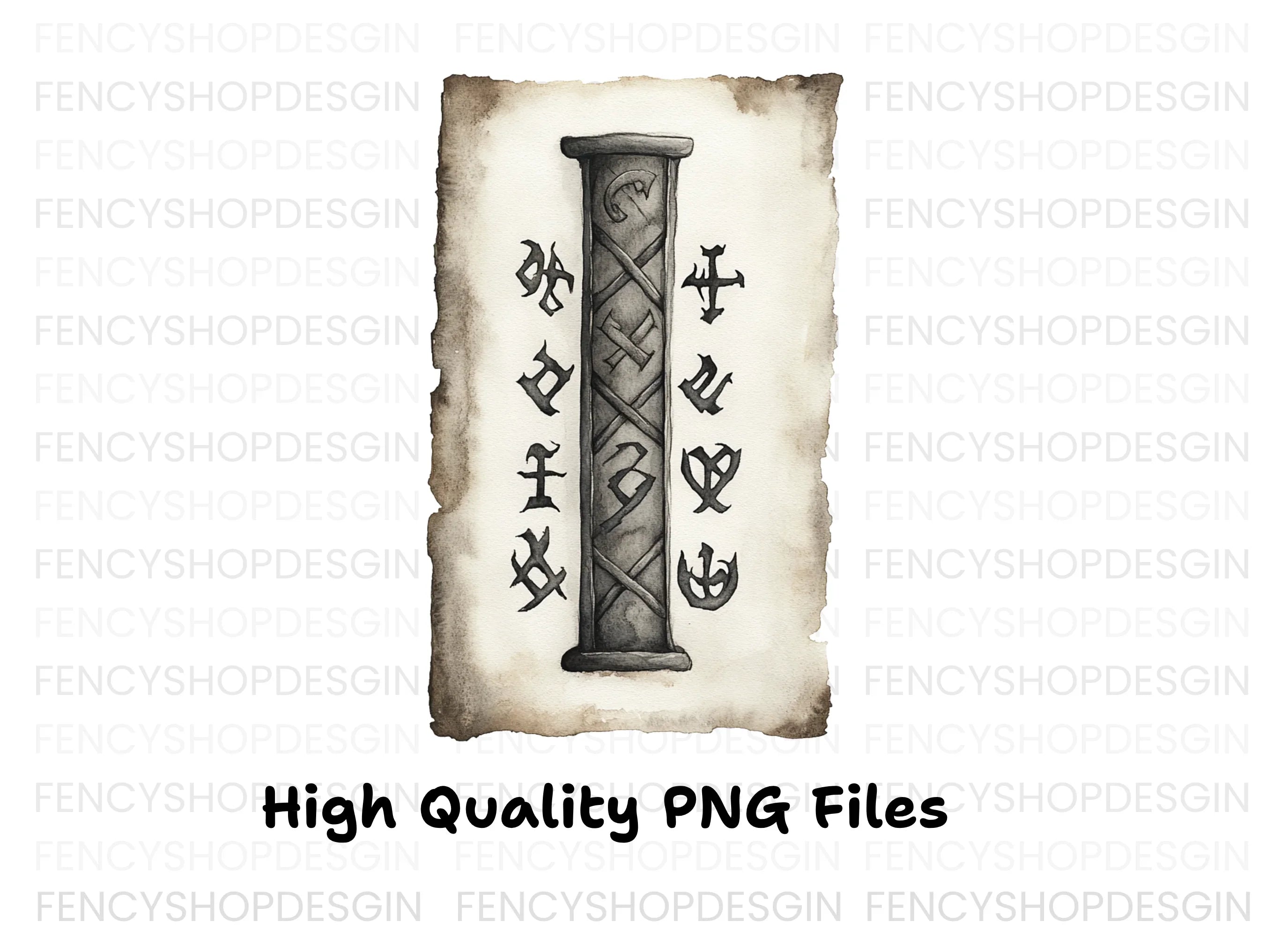 Ancient Runic Scroll Clipart Bundle